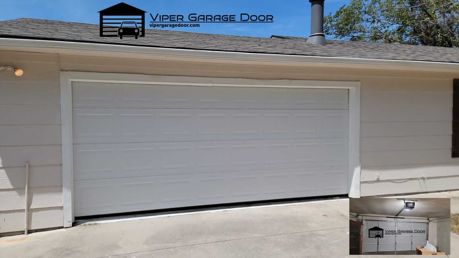 vipergaragedoor.com_new_one_layer_garage_door_almond_installation